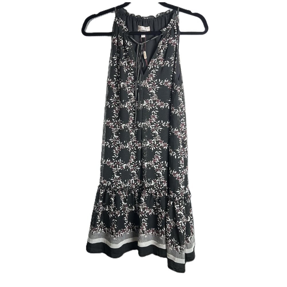 New Max Studio Specialty Products MSSP Black Floral Dress Ophelie Size XS